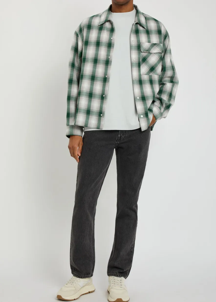 Modern straight-leg denim jeans