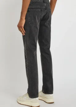 Modern straight-leg denim jeans