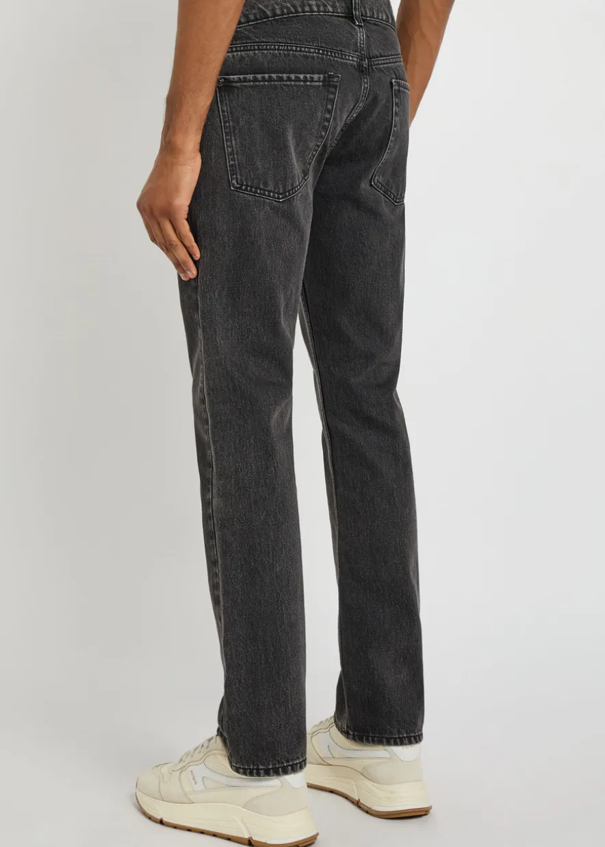 Modern straight-leg denim jeans