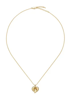 Molten heart gold-plated necklace