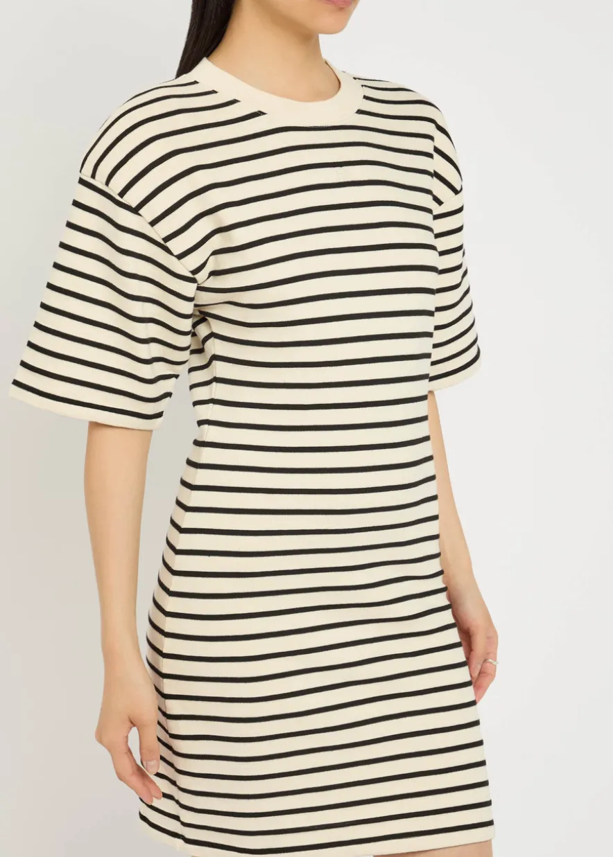 Mona striped cotton-blend mini dress