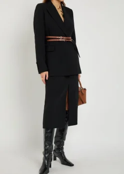 Morelos wool midi skirt