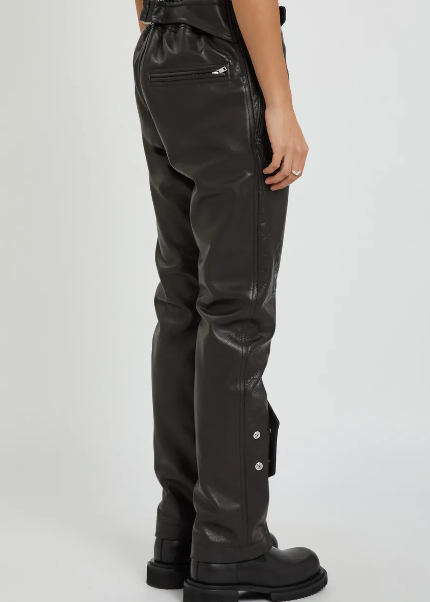 Motopants panelled leather trousers