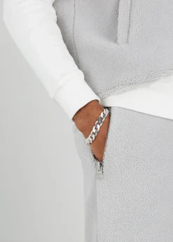 Moto sterling silver chain bracelet