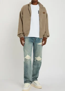 MX1 ripped straight-leg jeans