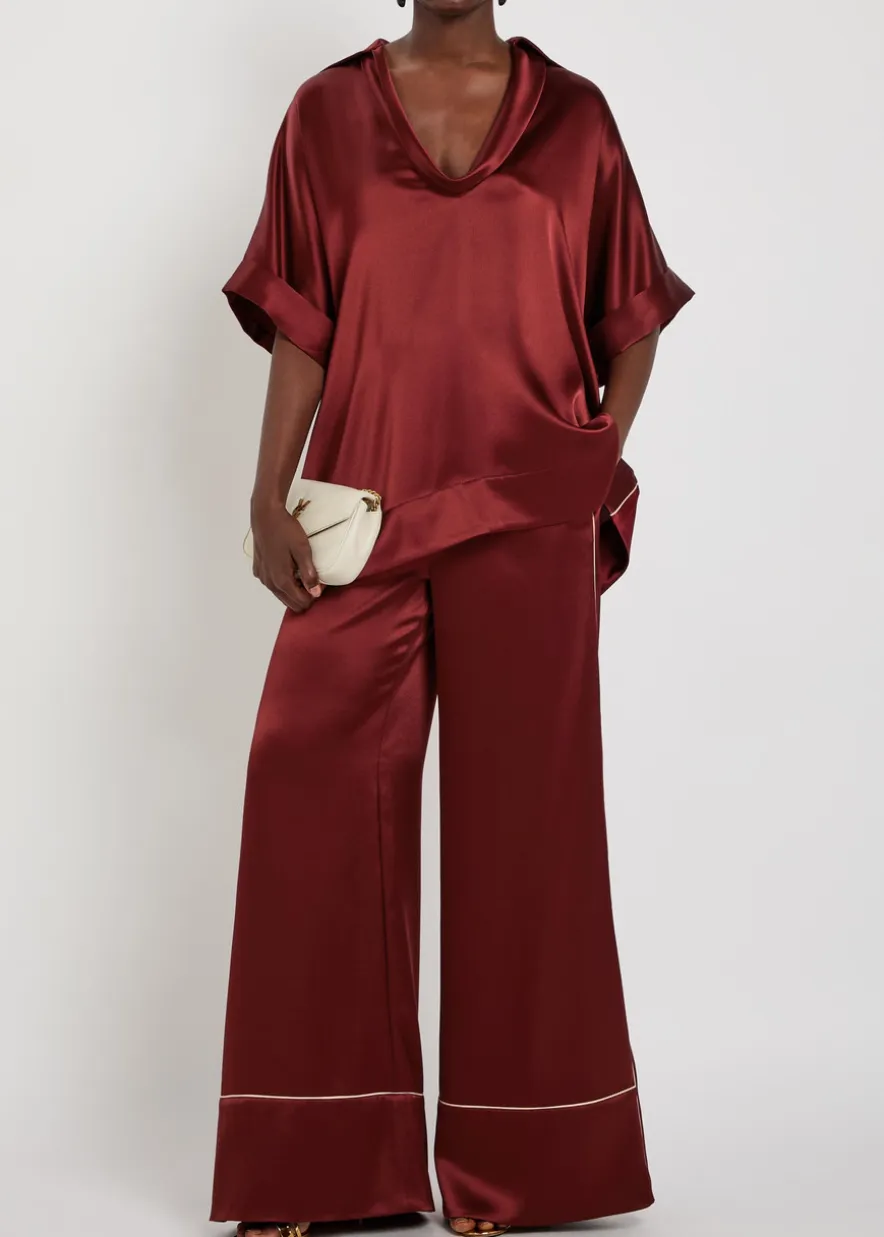 Nael wide-leg satin trousers