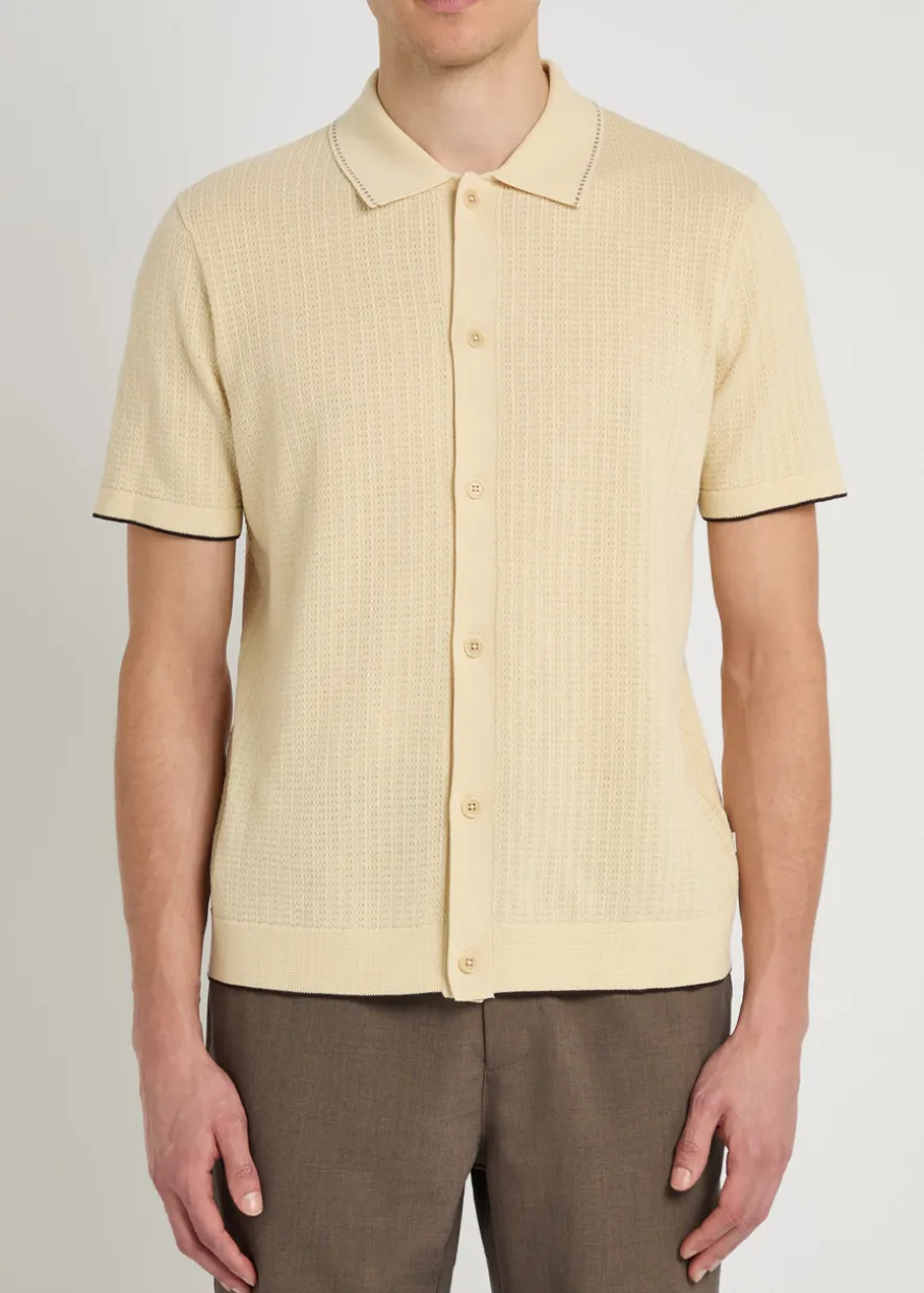 Nalo textured-knit cotton shirt