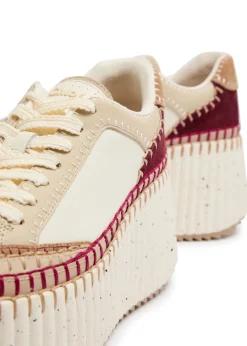 Nama panelled leather flatform sneakers