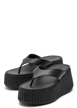 Nama 80 thong leather wedge sandals