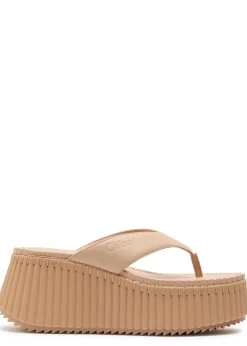 Nama 80 thong leather wedge sandals