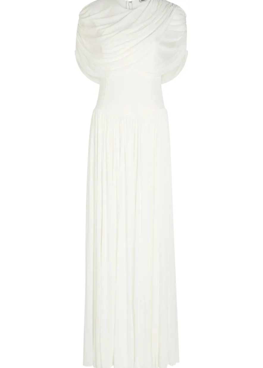 Nancie draped cape-effect jersey maxi dress