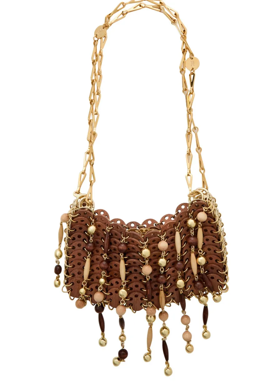 1969 nano disc wooden shoulder bag