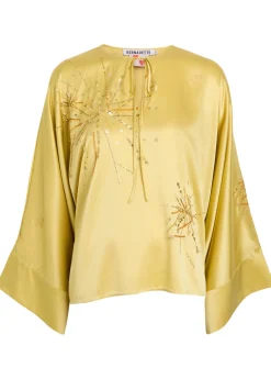 Naomi embellished stretch-silk blouse