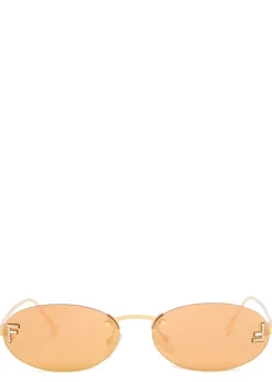 Narrow oval-frame sunglasses