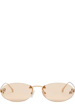 Narrow oval-frame sunglasses