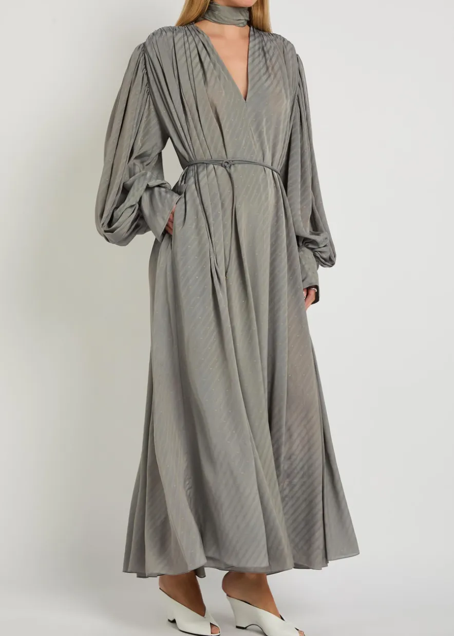 Natalie fil coupé brushed satin midi dress