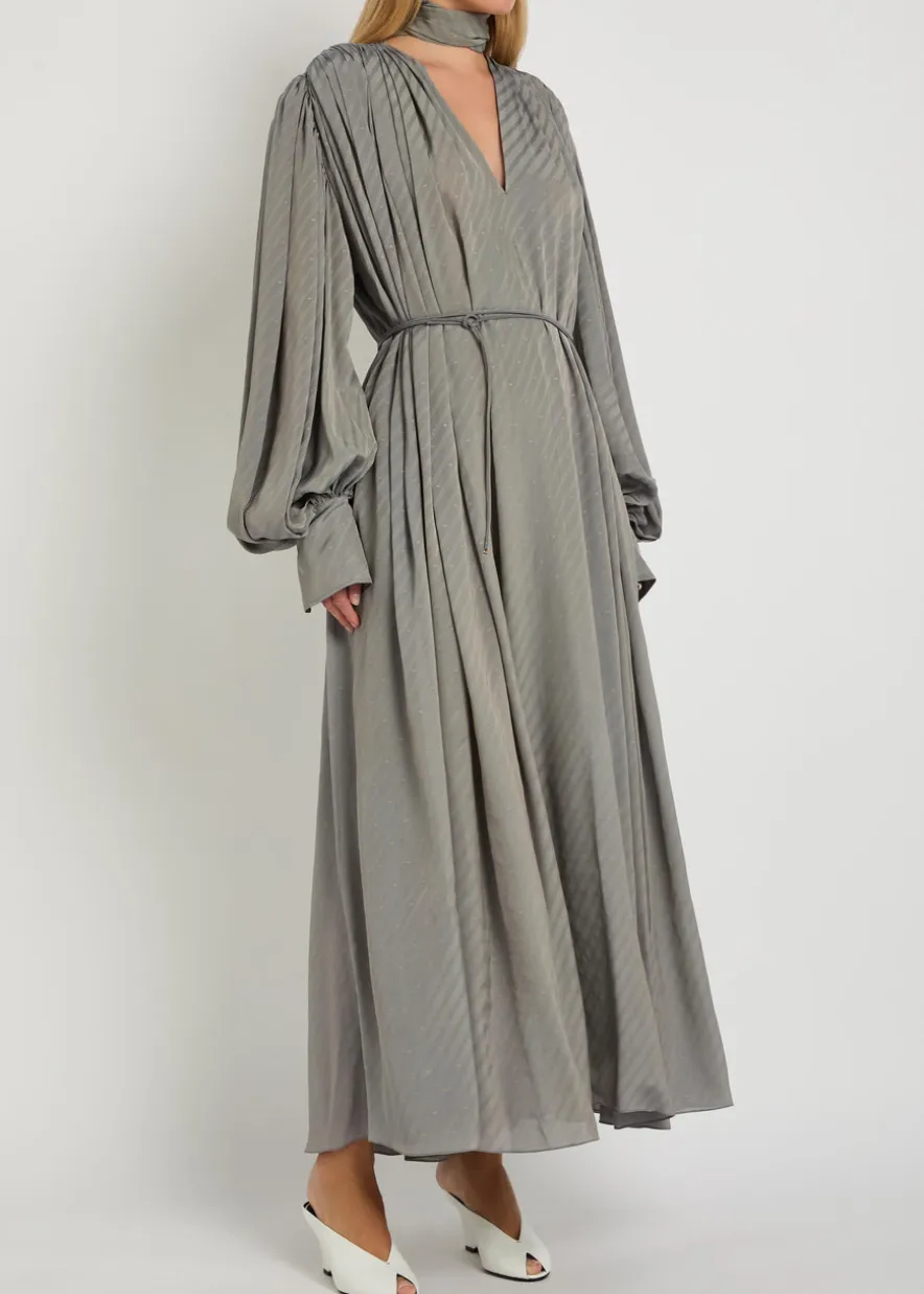 Natalie fil coupé brushed satin midi dress