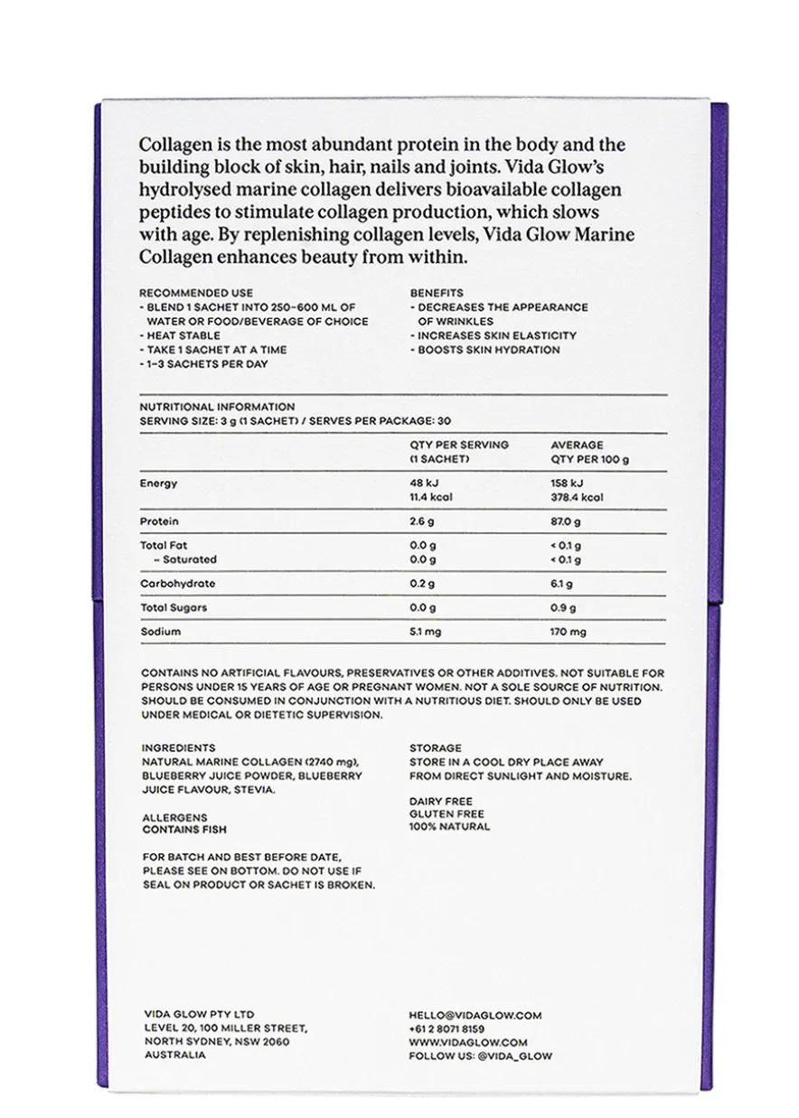 Natural Marine Collagen Sachets Blueberry