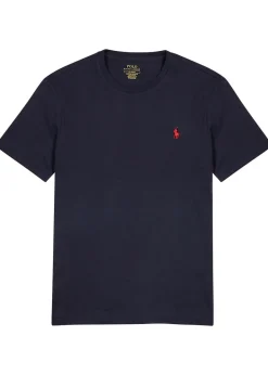 Navy custom slim cotton T-shirt