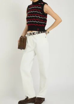 Neel zigzag-intarsia wool vest