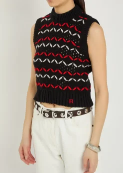 Neel zigzag-intarsia wool vest