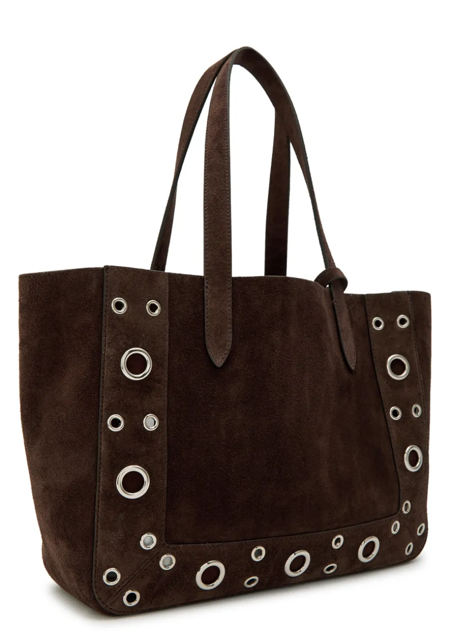 Nellcôte medium studded suede tote