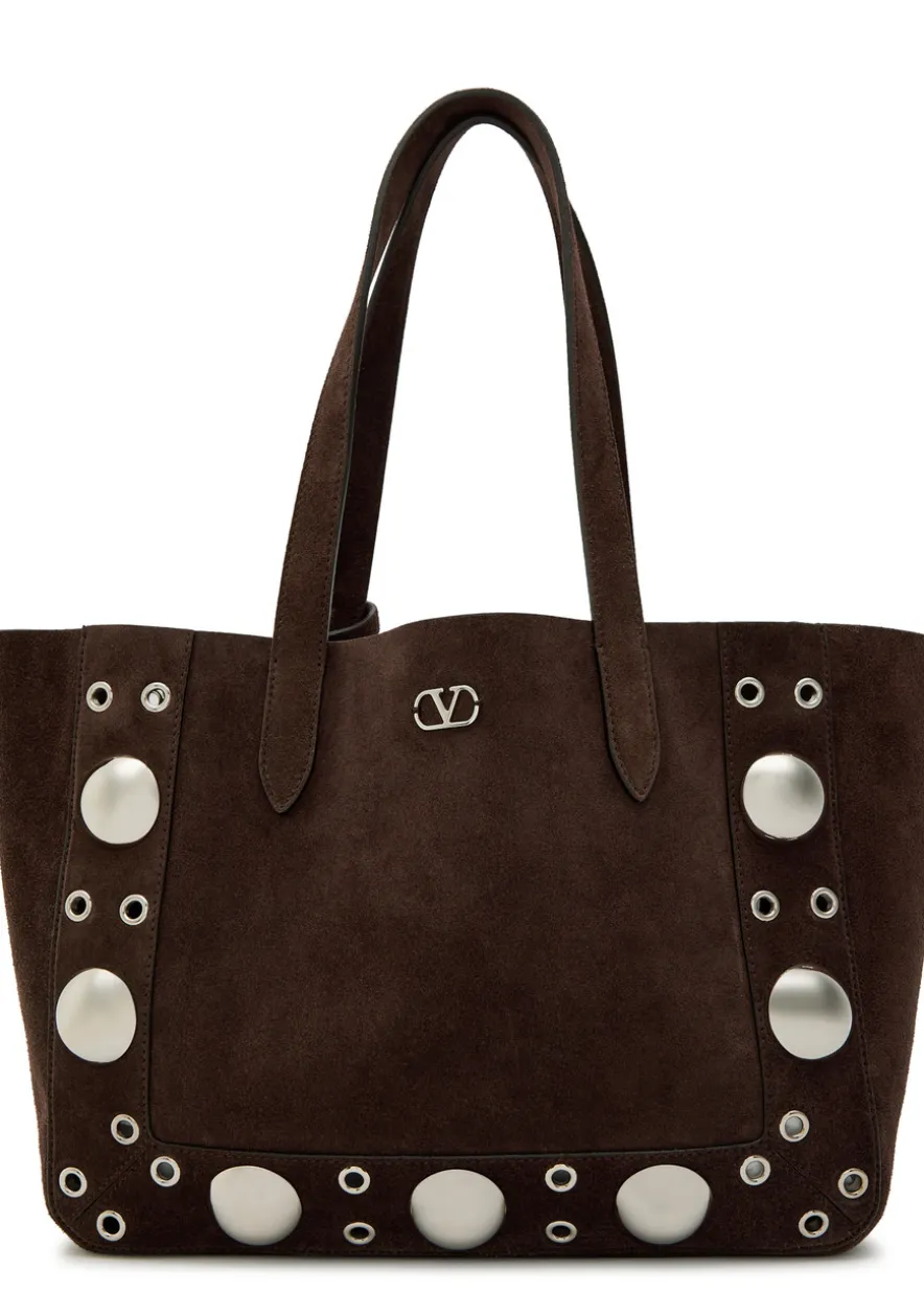 Nellcôte medium studded suede tote