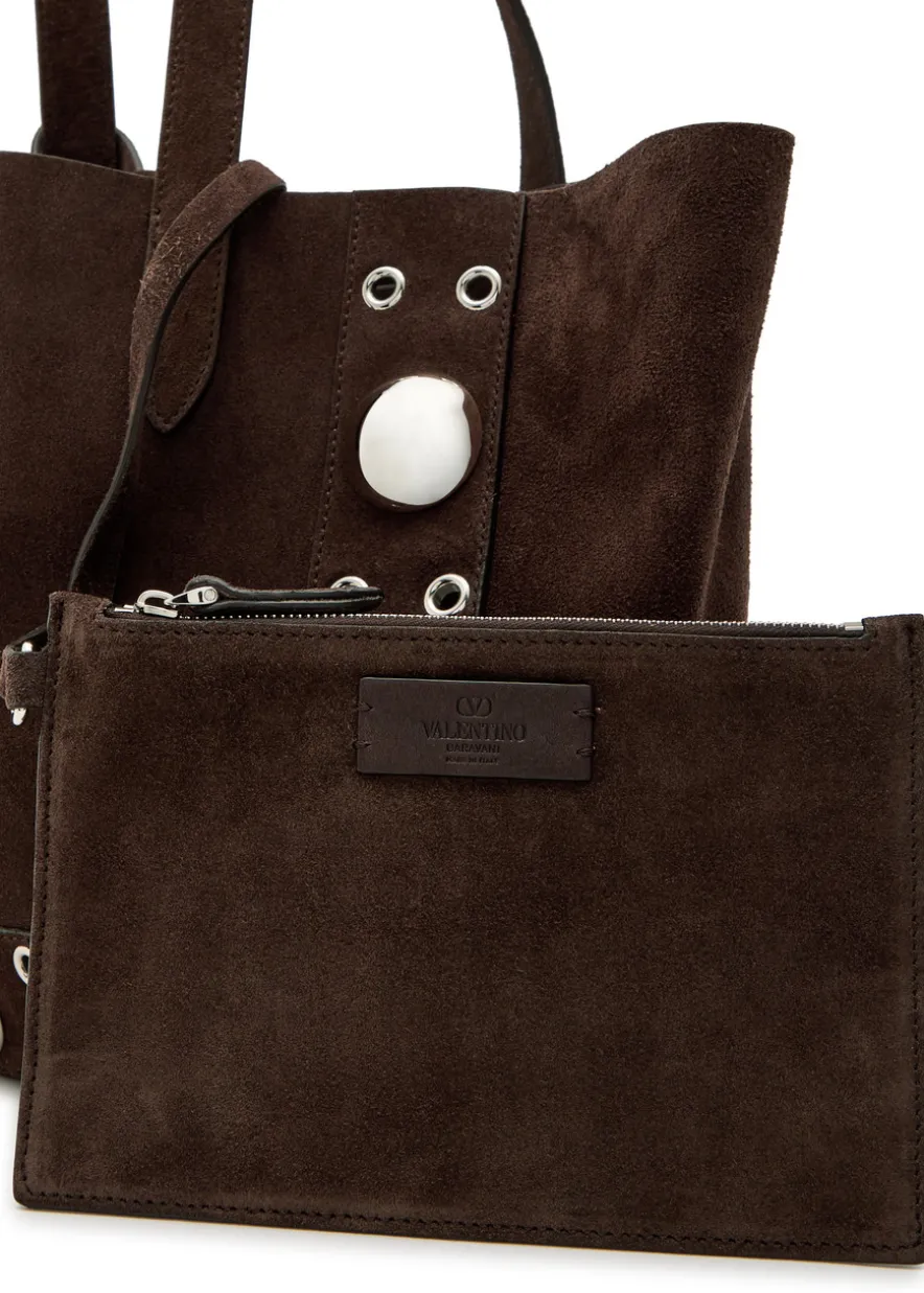 Nellcôte medium studded suede tote