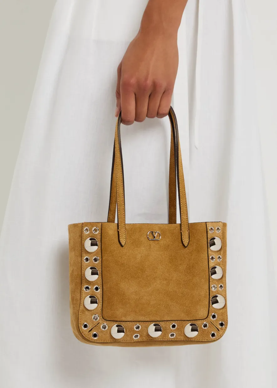 Nellcôte mini studded suede tote