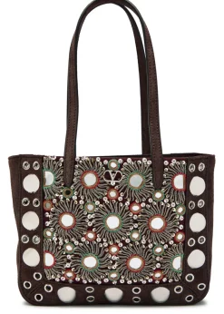 Nellcôte mirror suede mini tote bag