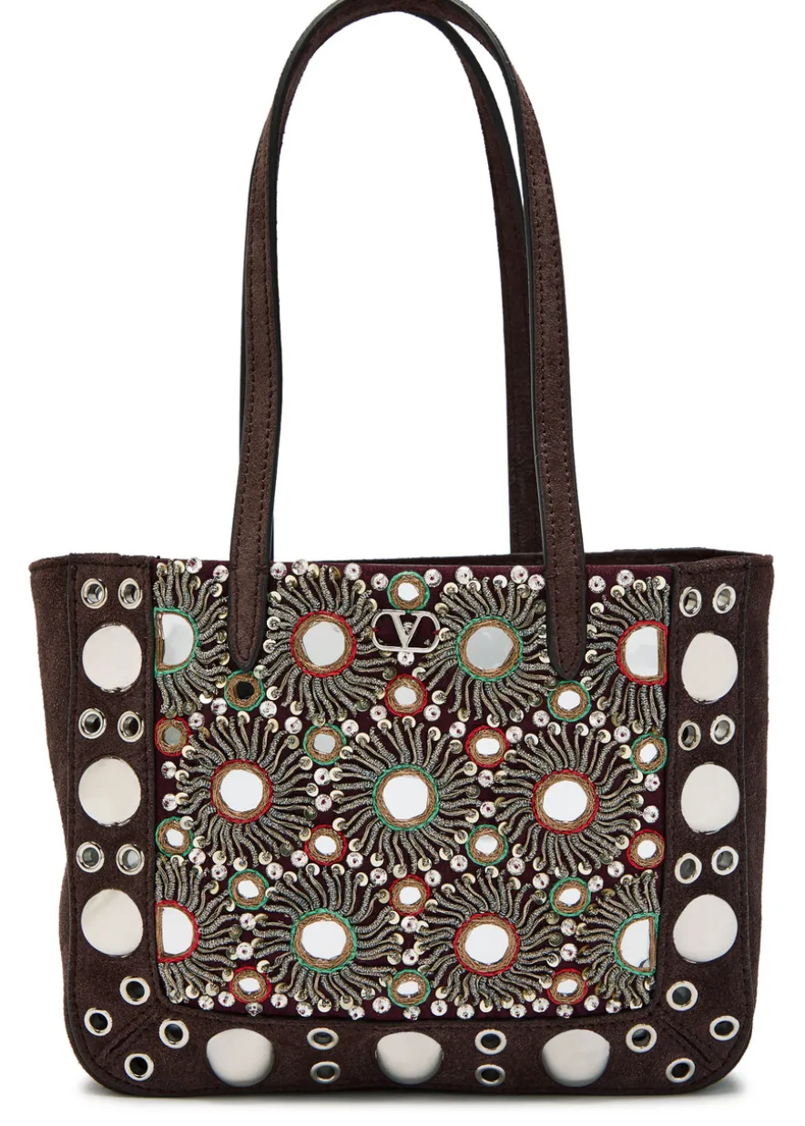 Nellcôte mirror suede mini tote bag