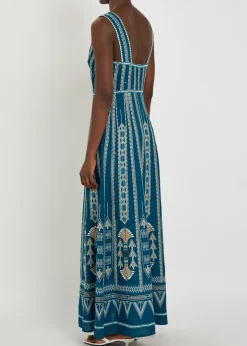 Nellie Ballerina embroidered linen-blend midi dress