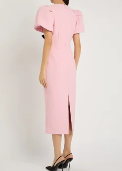 Nemy bow-embellished crepe midi dress
