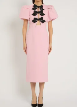 Nemy bow-embellished crepe midi dress