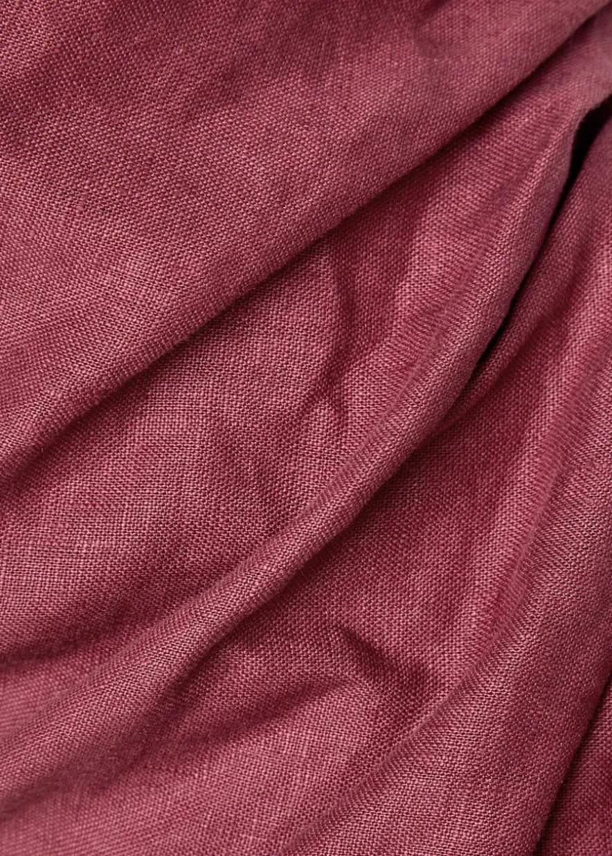Nera ruched strapless linen top