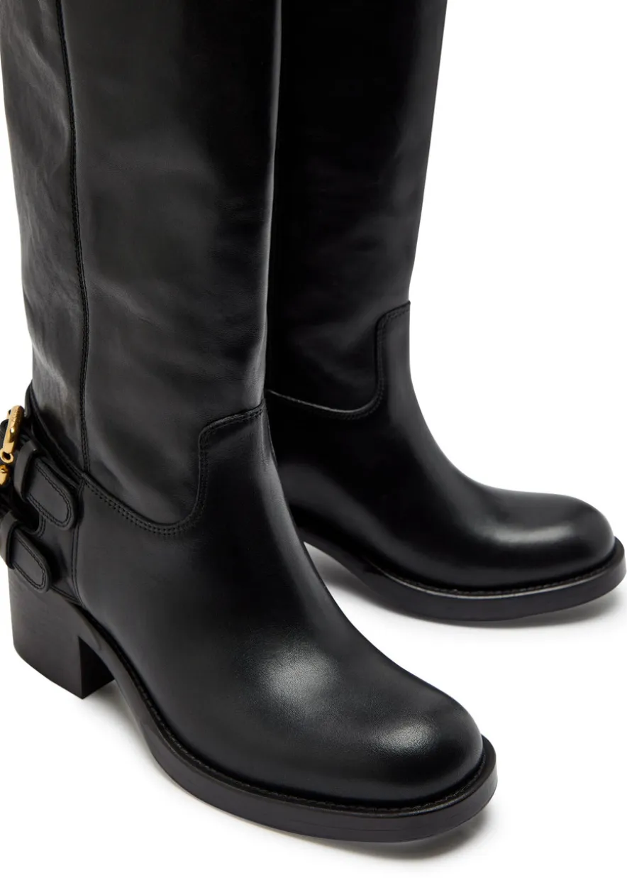 New Bikers 70 leather knee-high boots