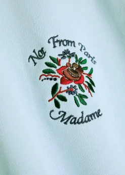 NFPM floral-embroidered hooded cotton sweatshirt
