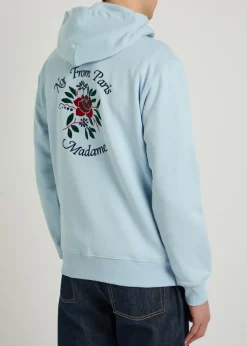 NFPM floral-embroidered hooded cotton sweatshirt