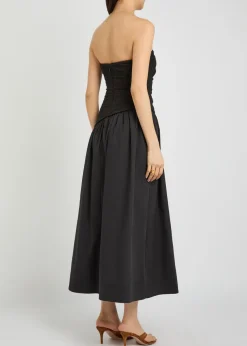 Nia strapless stretch-cotton midi dress