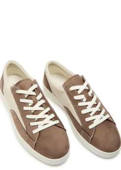 Nico panelled grained leather sneakers
