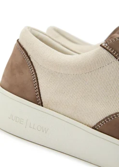 Nico panelled grained leather sneakers