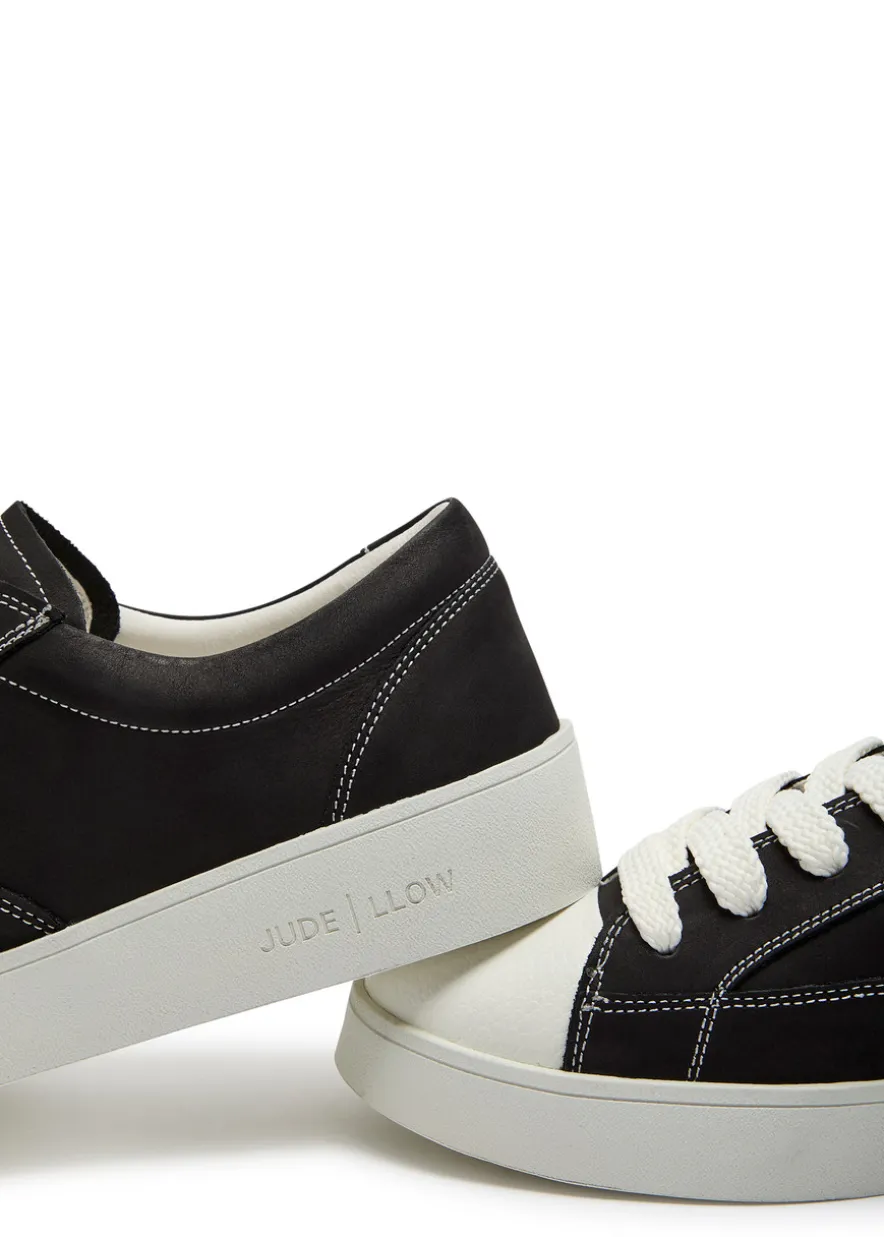 Nico panelled nubuck leather sneakers