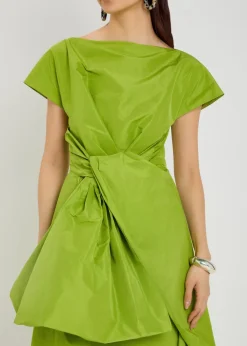 Nila twisted taffeta midi dress