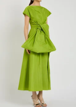 Nila twisted taffeta midi dress