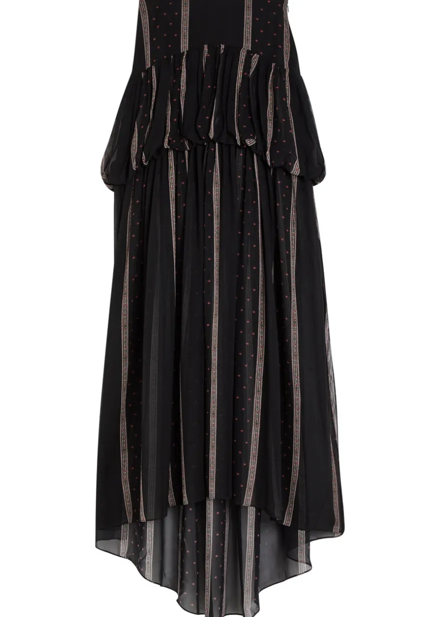 Nina printed silk-chiffon maxi skirt
