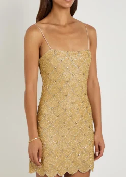 Nina scalloped embellished mini dress