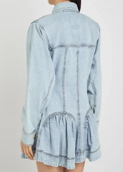 Noa gathered denim mini dress