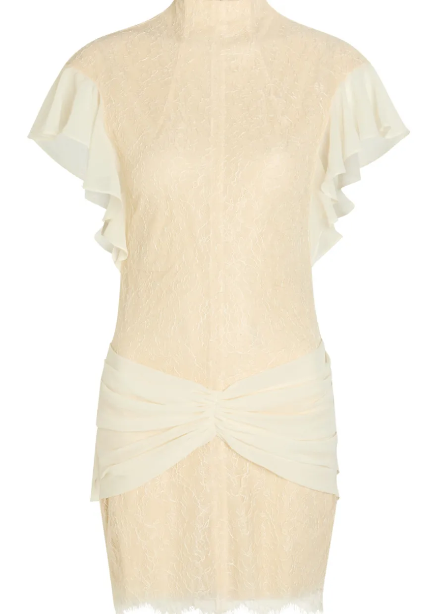Noor ruffled lace mini dress