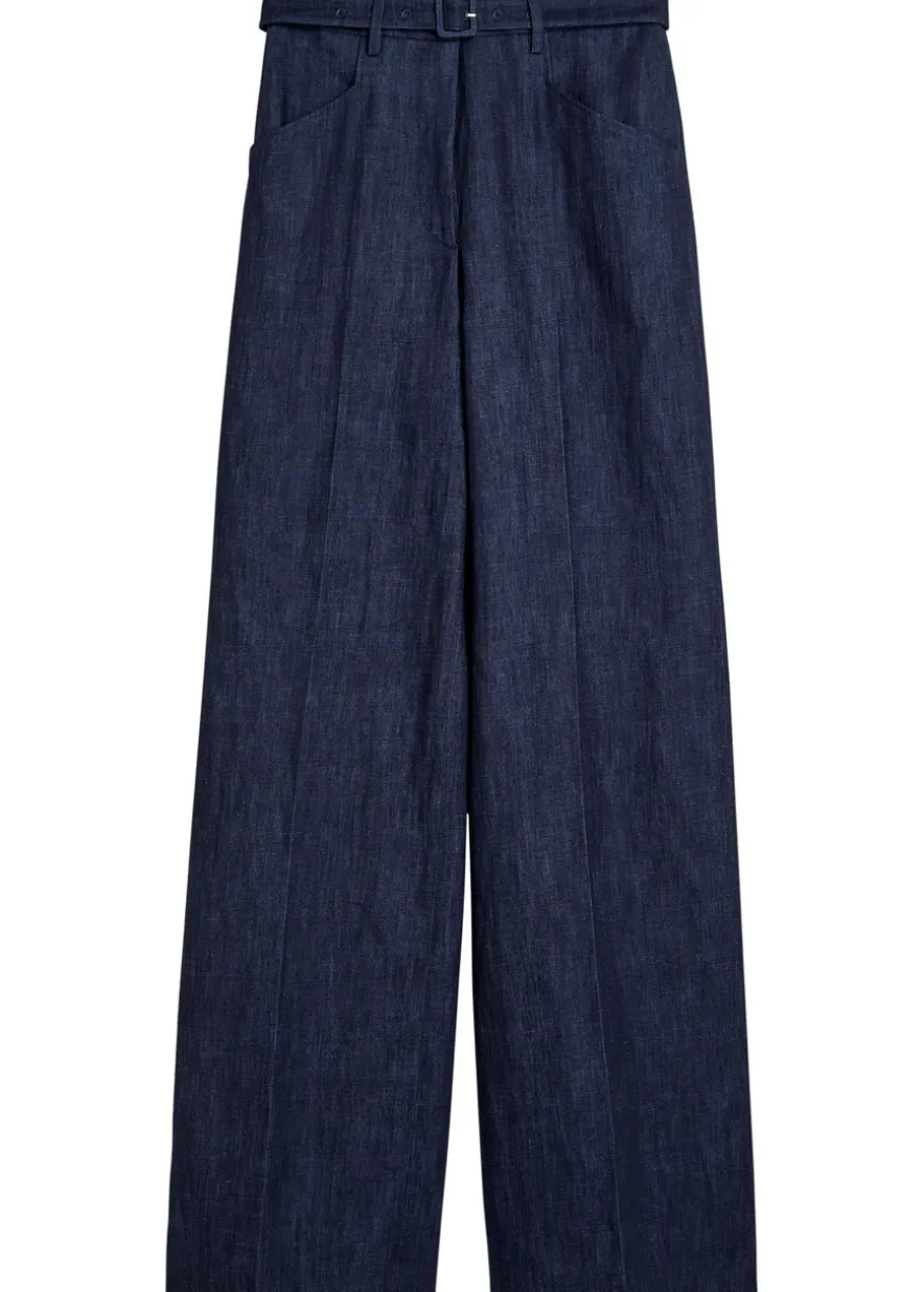 Norman belted wide-leg trousers