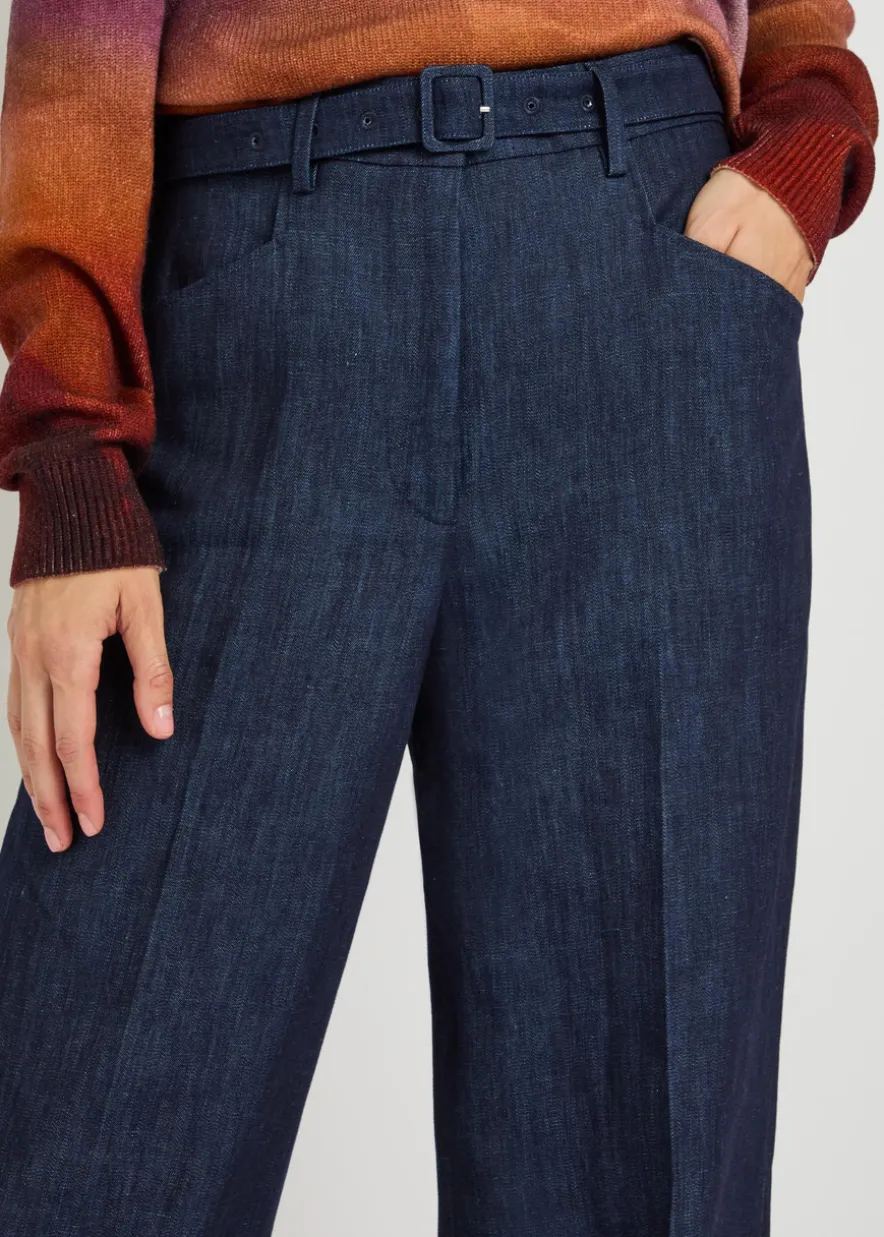 Norman belted wide-leg trousers